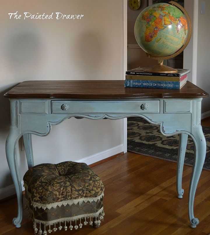 a vintage french table makeover, painted furniture