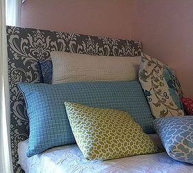 easy dorm headboard tutorial, bedroom ideas, home decor, Dorm headboard project super easy Great for a dorm bed or sorority bed Plywood fabric batting staple gun finished