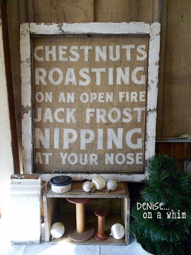 chippy white christmas sign, christmas decorations, crafts, seasonal holiday decor, The perfect combination of white and natural for a lovely Christmas display