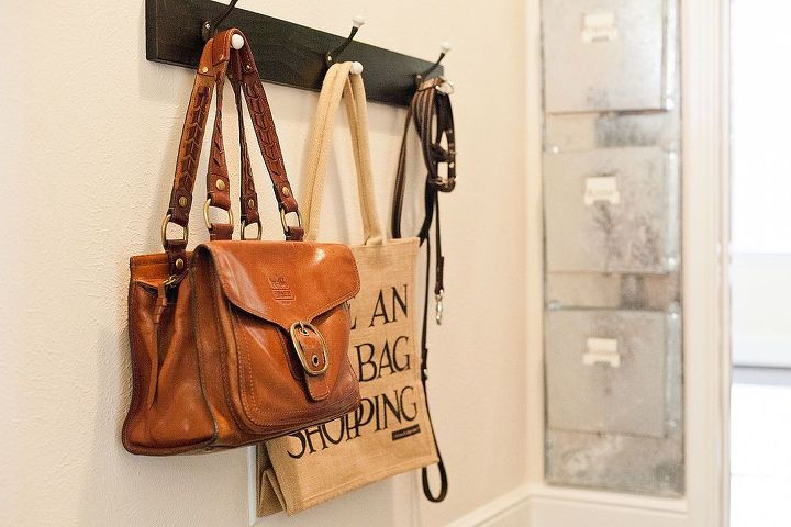 entryways, foyer, home decor, I love these Anthro hooks by the back door for hanging my purse dog leashes and bags