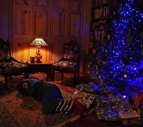 christmas lights, christmas decorations, lighting, seasonal holiday decor, Our version of the blue tree