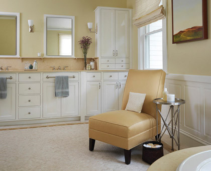 5 ways to use slipper chairs, bathroom ideas, bedroom ideas, dining room ideas, foyer, living room ideas, reupholster, Bathroom An upholstered chair can infuse much needed warmth into a bathroom which can feel cold with tile stone and mirrored surfaces dominating the space Bring a touch of spa like luxury to the room with an upholstered chair