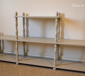 three tier shelf transformation, painted furniture, shelving ideas, storage ideas, I used Valspar s Woodlawn Colonial Gray
