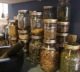 harvesting and preserving herbs, gardening, Storing preserved Herbs in mason jars