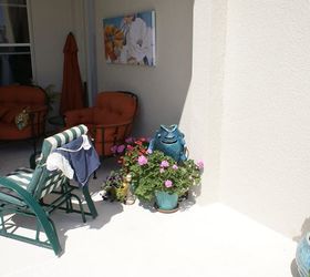 new pictures, landscape, outdoor living, A fish sculpture adds accent color to a corner