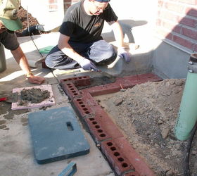 q new brick planter, concrete masonry, landscape, First Course