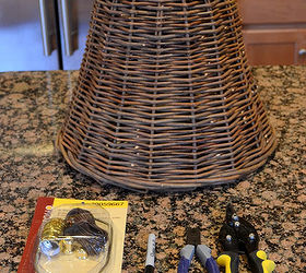 how to turn a wicker cloche into a lamp, lighting, repurposing upcycling, Part of the supplies needed to turn a cloche into a lamp