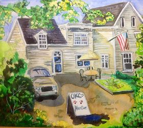 custom home portraits painted in acrylic or watercolor by maine artist, crafts, painting