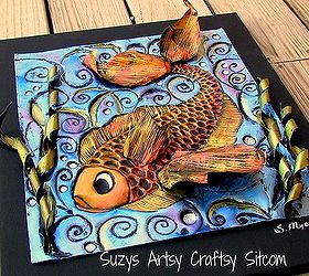 enchanted fish 3d embossed wall art, home decor, Embossed 3D fish wall art