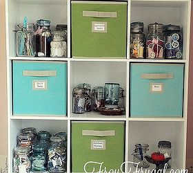 craft hutch, cleaning tips, mason jars, painted furniture, repurposing upcycling, shelving ideas, storage ideas, Thread yarn fiber buttons and other sewing supply storage