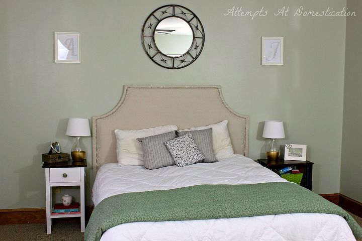 diy upholstered headboard, diy, painted furniture, woodworking projects, Upholstered headboard