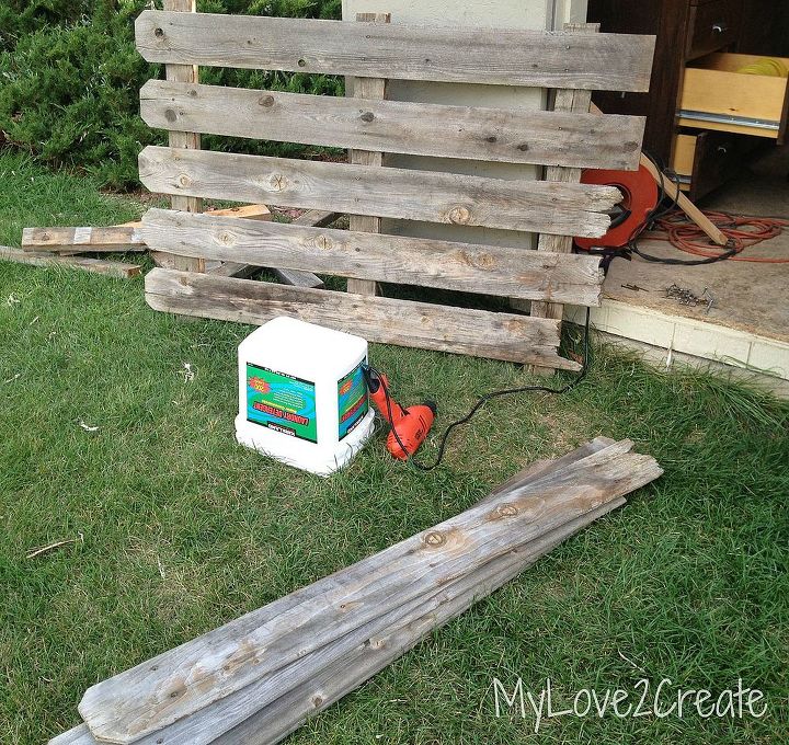 a diy long tapered crate, diy, home decor, how to, painted furniture, Find some old 5 1 2 in fence wood