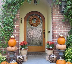 my fall front porch, porches, seasonal holiday decor, Front fall porch decor by