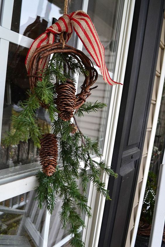 make your windows festive with faux pine branches so easy, seasonal holiday d cor, wreaths