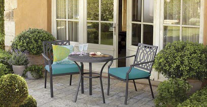 small front porch transformed with a patio bistro set from target, outdoor furniture, outdoor living, painted furniture, patio, porches, This is how the folks at Target featured it