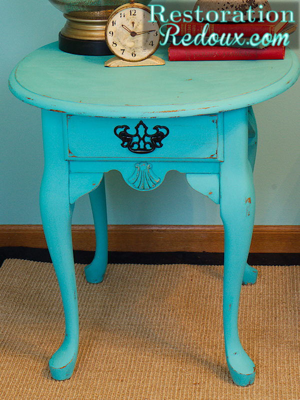 turquoise nightstand makeover times two, painted furniture