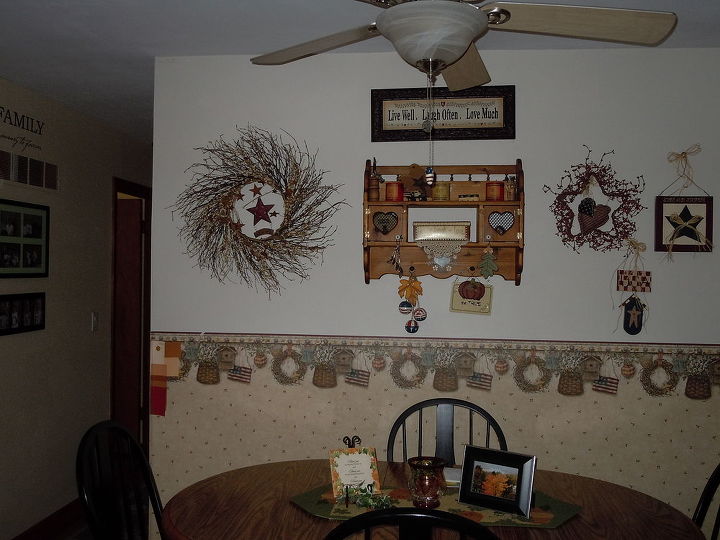 dining area, home decor, kitchen design, painting, Another view of my dining area hopefully I will put up bead board on bottom half