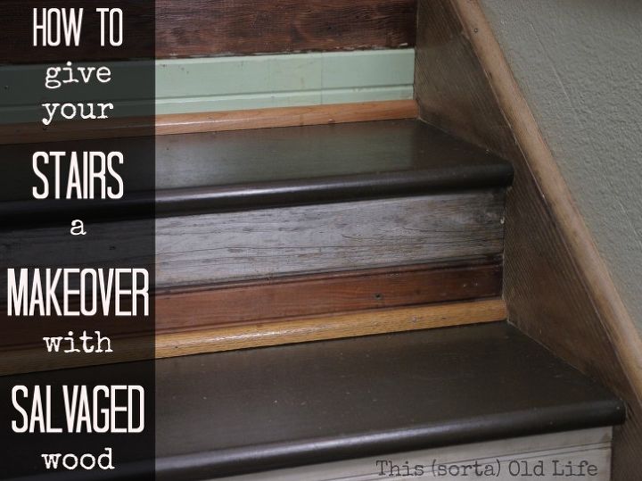 split entry stair makeover with salvaged reclaimed wood, stairs, woodworking projects
