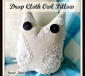 drop cloth owl pillow, crafts