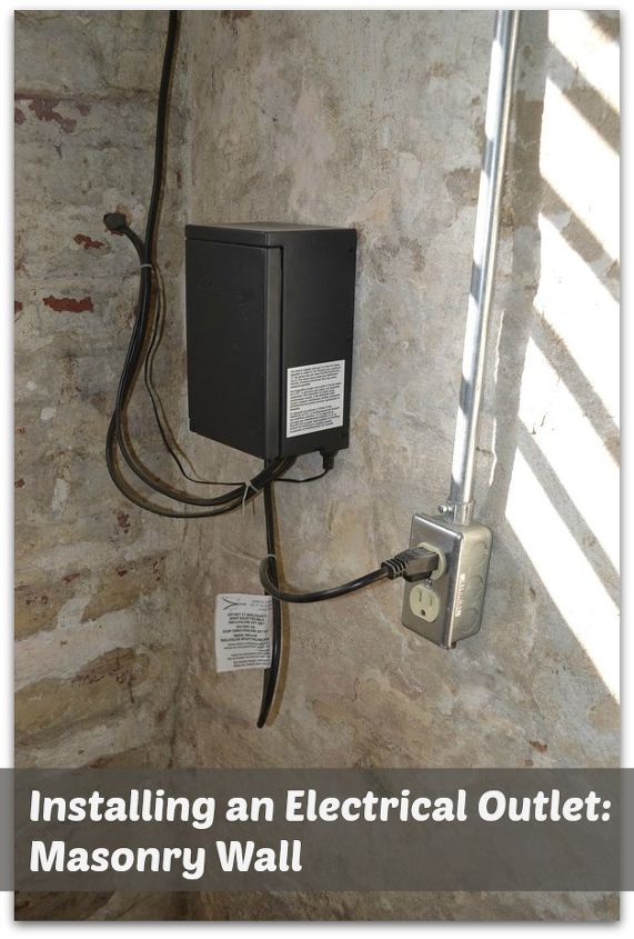 installing an electrical outlet on a masonry wall redacted, concrete masonry, electrical, lighting, wall decor, For complete updated steps please visit