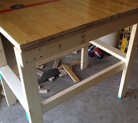tutorial on how to make a workbench, diy, how to, painted furniture, repurposing upcycling, woodworking projects, First workbench complete