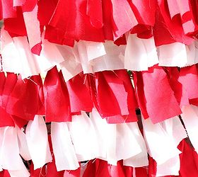 fourth of july rag flag window, crafts, patriotic decor ideas, seasonal holiday decor, Then I tied red and white fabric strips to the sting