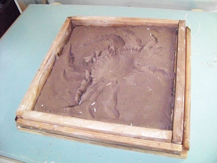 how to build an art mold out of everyday products, crafts, I put in the outside sticks to hold the plaster when I pour it Remember to tap the entire mold after you pour to remove any air bubbles