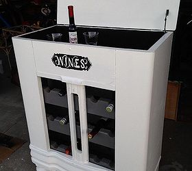 comvert an old radio cabinet into a wine cabinet, painted furniture, repurposing upcycling