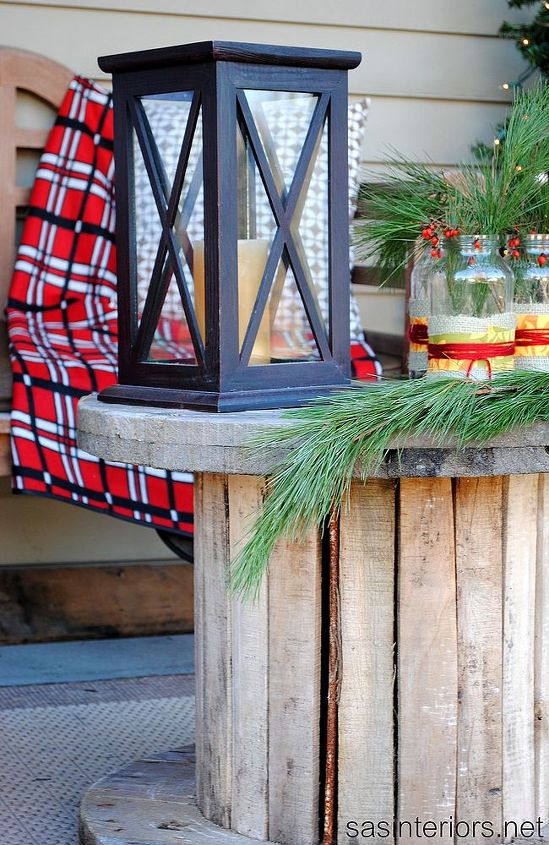 cozy adirondack christmas porch, curb appeal, porches, seasonal holiday decor