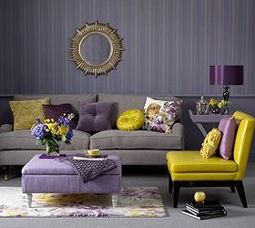 seductive and deep shades of purple from soft lilacs to regal amethys, home decor, Purple Walls Gray and purple pair perfectly with bright golds