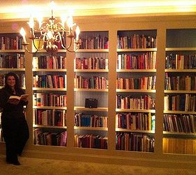 a new library, home decor, shelving ideas, Fully loaded Andrea shows off her book collection