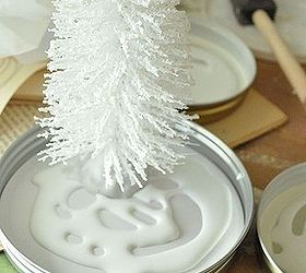 diy holiday waterless diorama style snow globes, crafts, seasonal holiday decor, also place some glue on the bottom of the tree giving it a little twist as you push down to remove any air bubbles