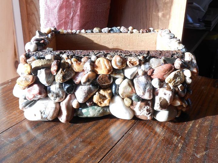my lake superior rock collection, crafts, home decor, pallet, repurposing upcycling, Medium Box that Rocks no lid roughly 8x10x5 solid weighs approx 6 5 lbs 2 available for sale
