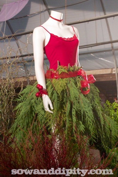 10 cool diy christmas decor idea s, christmas decorations, crafts, seasonal holiday decor, wreaths, Hort Couture perfect dress for a dirt diva I would wear it would you