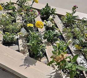 diy vertical garden, diy, flowers, gardening, how to, urban living, Cut the weed block and plant your flowers