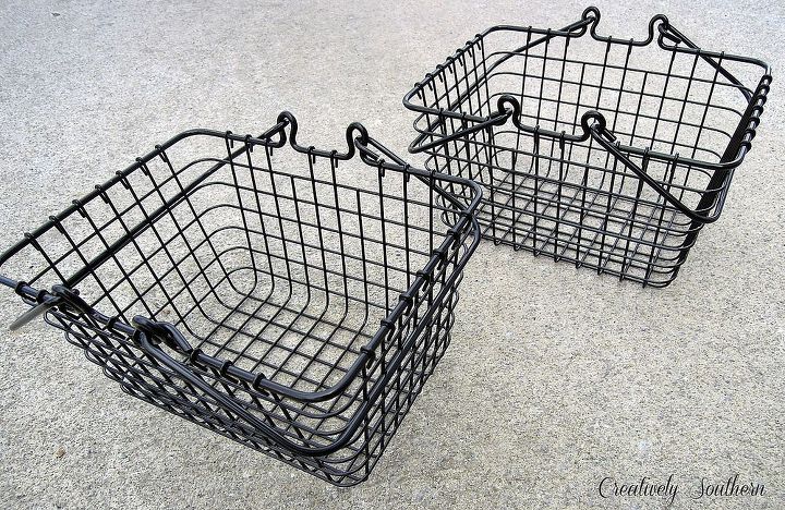 vintage wire baskets, crafts, Nice shiny black baskets from Homegoods 3