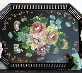 a tole tray inspired spring mantel, seasonal holiday decor, A 4 find at the second hand shop last year