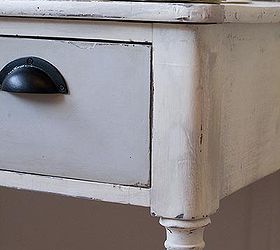 is it okay to paint sentimental pieces yes it is old desk makeover with chalk, chalk paint, painted furniture, Grey and white painted vintage desk detail