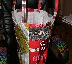 custom tote made for customer to carry her snorkel gear, crafts, repurposing upcycling