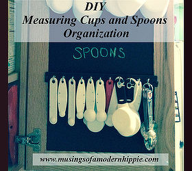 diy measuring cup and spoon organizer, crafts, organizing, Utilize unused space and organize your kitchen with this easy DIY project