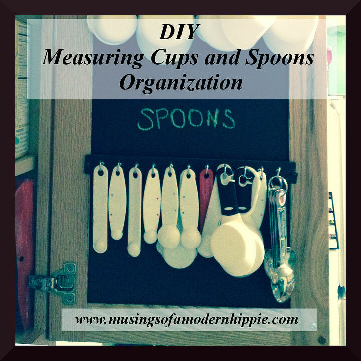 diy measuring cup and spoon organizer, crafts, organizing, Utilize unused space and organize your kitchen with this easy DIY project