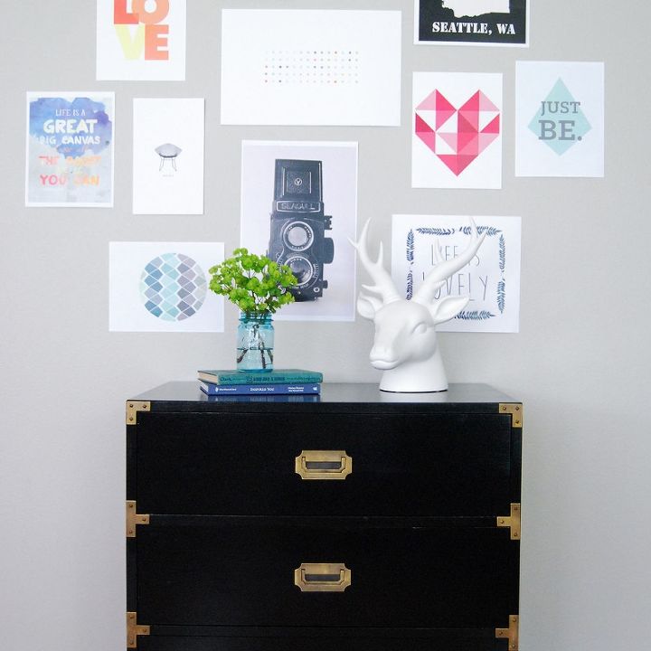 glossy black campaign chest, painted furniture