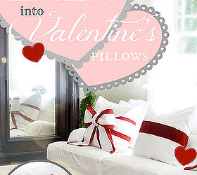 simple valentine s decorating tie a red bow around your sofa pillows, crafts, seasonal holiday decor, valentines day ideas, Or if you have a little bit of time and patience maybe you want to try making the two tone ribbon