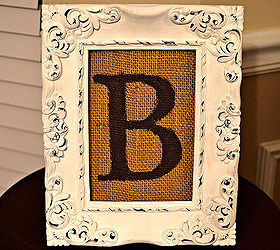 diy framed burlap monogram, home decor, shabby chic, Framed Burlap Monogram