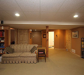 q best flooring for basement, basement ideas, flooring, Before Realtor photos This carpet doesn t look too bad but it s actually a green carpet and is faded to beige