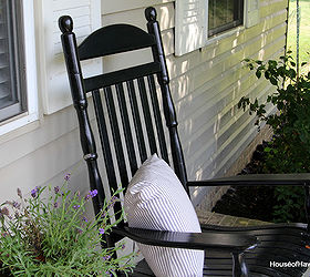 summertime porch with a vintage flair, gardening, outdoor living, porches, Love my black rocking chairs that i bought at Walmart a few years ago