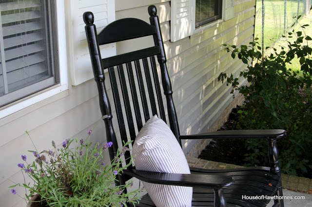 summertime porch with a vintage flair, gardening, outdoor living, porches, Love my black rocking chairs that i bought at Walmart a few years ago