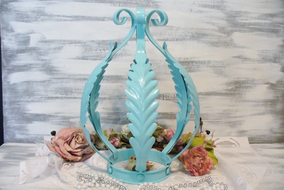 anything blue friday features, home decor, painted furniture, Painted Wrought Iron Decorative Crown from