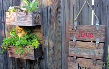 Rustic Wooden Industrial Tool Boxes = Garden Sign & Planters