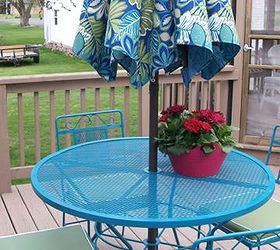 awesome spray paint colors, outdoor furniture, outdoor living, painted furniture, My new Tropical Flavored Patio set